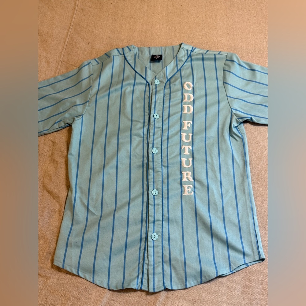 Odd Future Tyler the Creator Men's Blue Button-Up Jersey